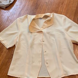 Yellow button up blouse